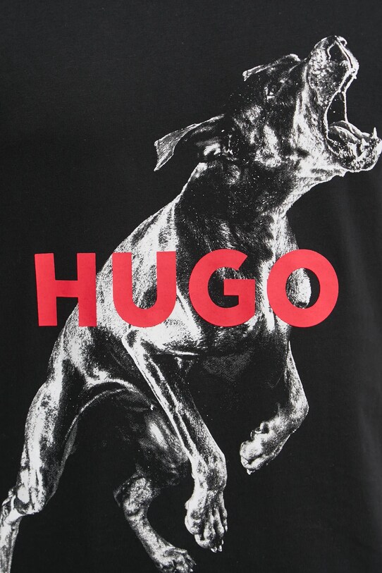 HUGO t-shirt bawełniany 50530607 czarny