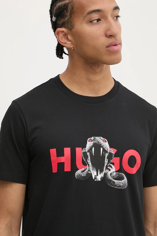 HUGO t-shirt bawełniany czarny 50530607