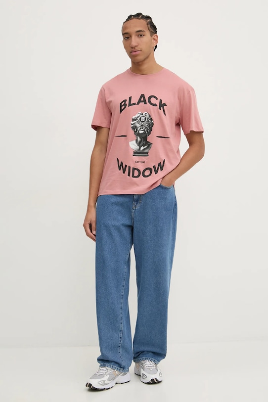 HUGO t-shirt bawełniany 50530684 różowy SS25