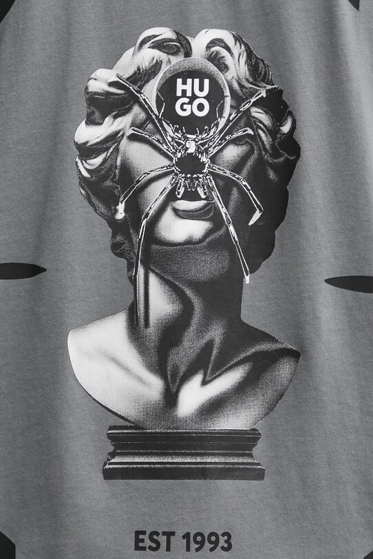 HUGO t-shirt bawełniany 50530684 szary