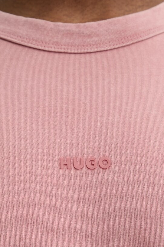 Бавовняна футболка HUGO рожевий 50531739