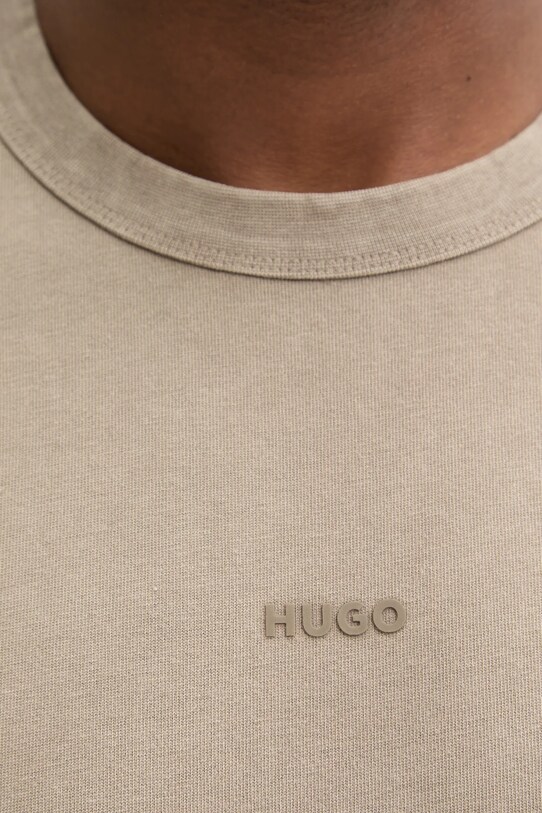 HUGO t-shirt bawełniany beżowy 50531739