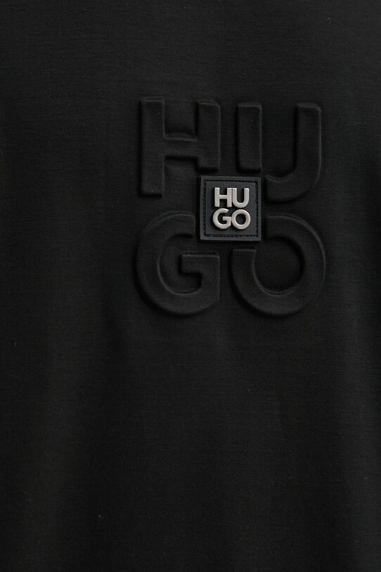 Βαμβακερό μπλουζάκι HUGO 50535499 μαύρο