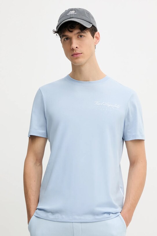 Karl Lagerfeld tricou din bumbac imprimeu albastru A1M44017
