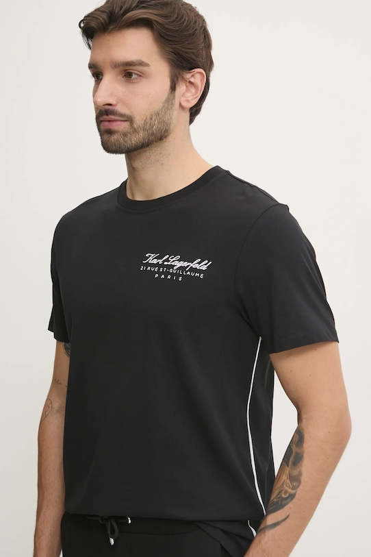 Karl Lagerfeld tricou din bumbac imprimeu negru A1M44017