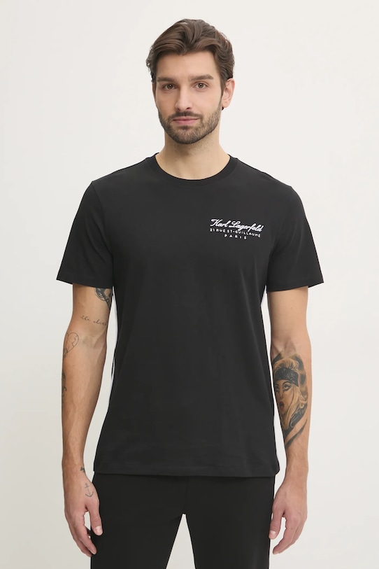Karl Lagerfeld tricou din bumbac negru A1M44017
