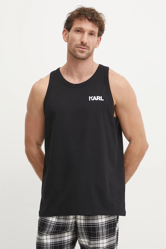 Karl Lagerfeld tricou din bumbac uni negru A1M46069