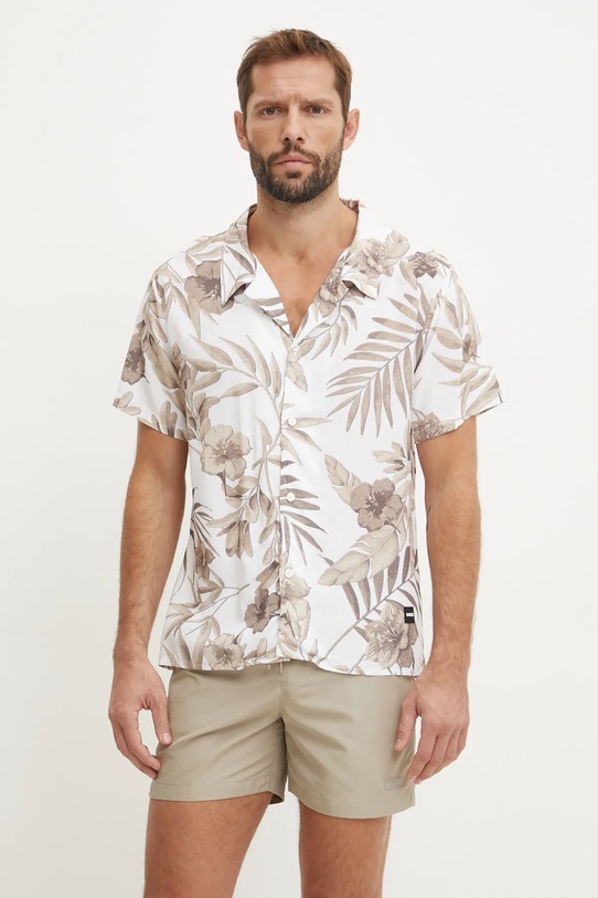 BOSS cămașă Beach Shirt scurt bej 50535793