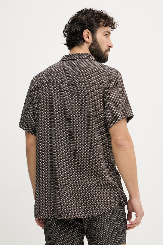 Oblečenie BOSS plážová košeľa pánska Beach Shirt 50535793 čierna