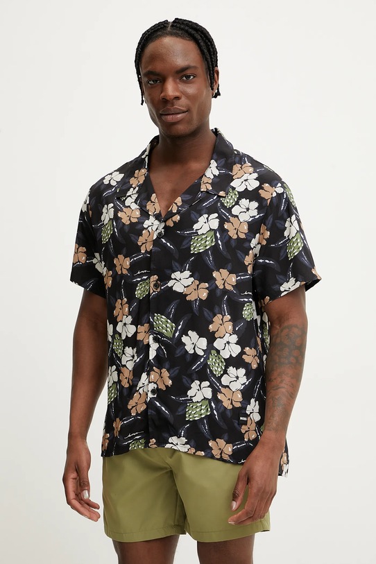 BOSS cămașă Beach Shirt scurt negru 50535793
