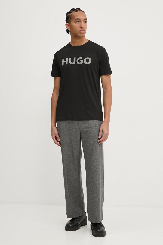 HUGO tricou din bumbac 50534622 negru SS25
