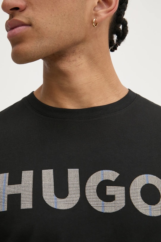 Bavlněné tričko HUGO 50534622 černá