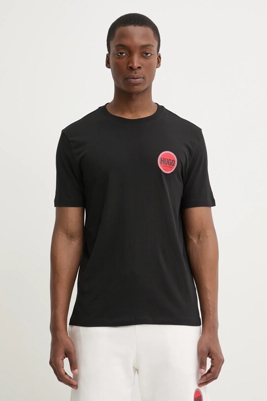 HUGO tricou din bumbac print negru 50530641