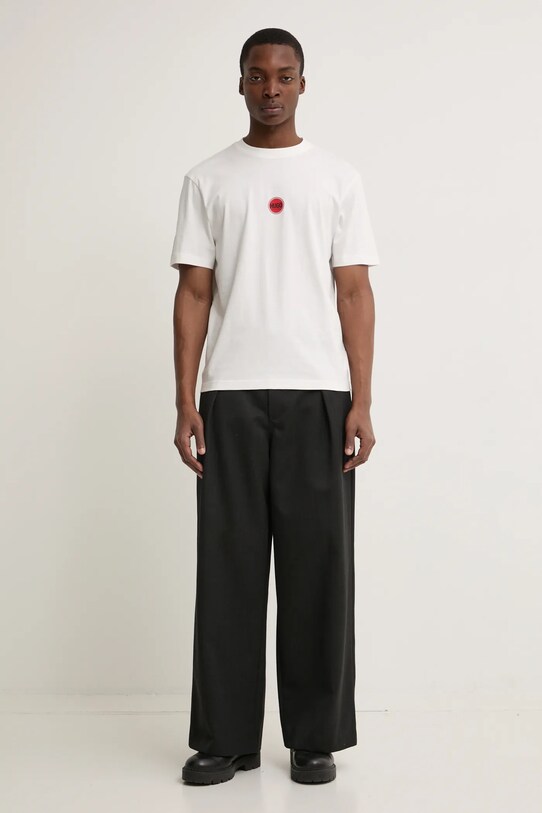 HUGO t-shirt bawełniany 50530647 biały SS25