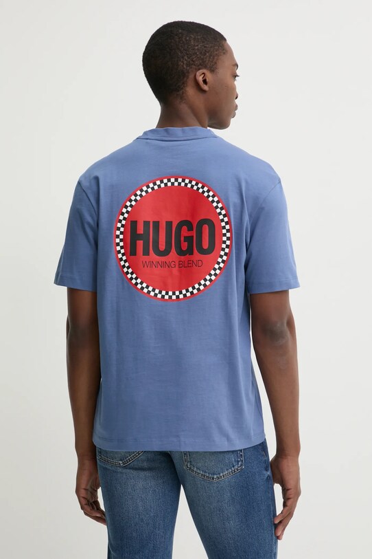 Odzież HUGO t-shirt bawełniany 50530647 niebieski