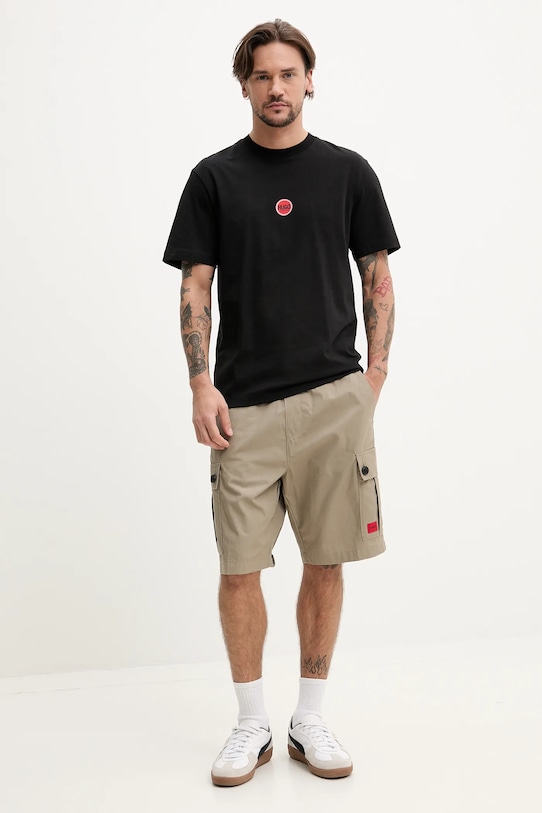 HUGO t-shirt bawełniany 50530647 czarny SS25