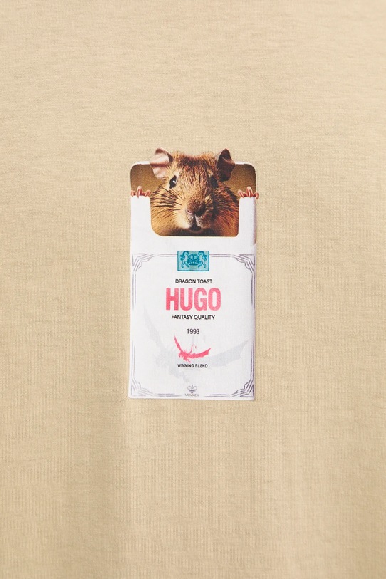 HUGO t-shirt bawełniany 50530683 beżowy