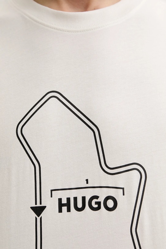 Памучна тениска HUGO 50531757 бял