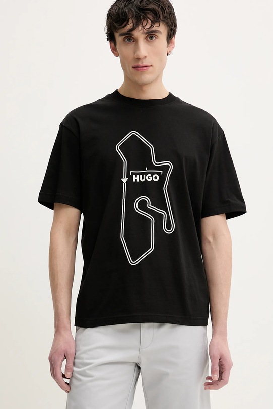 Bavlnené tričko HUGO čierna 50531757