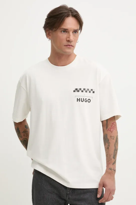 Îmbrăcăminte HUGO tricou din bumbac 50531758 bej