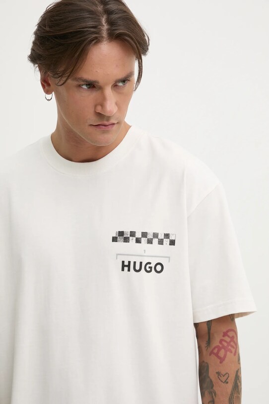 Pamučna majica HUGO bež 50531758