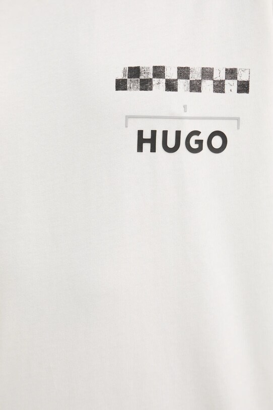Бавовняна футболка HUGO 50531758 бежевий