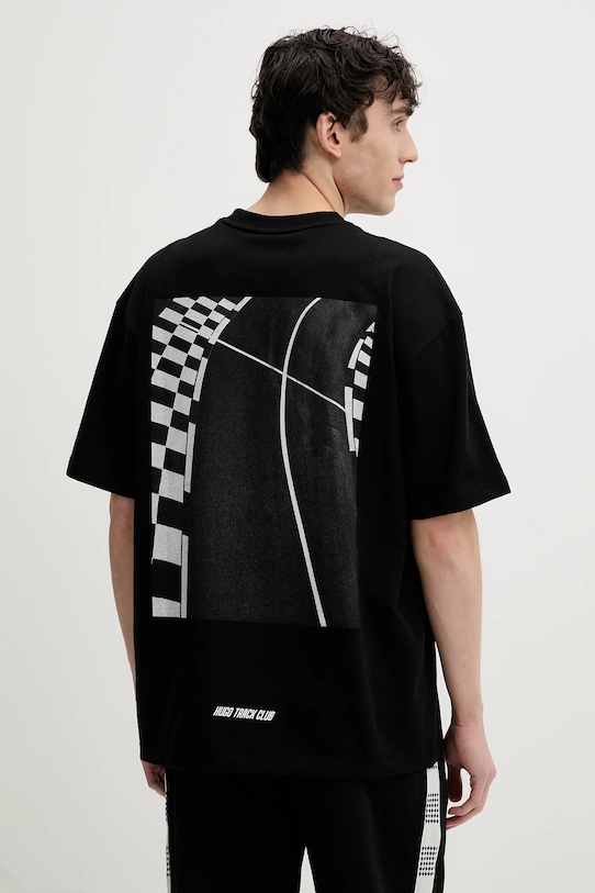 Bavlnené tričko HUGO relaxed čierna 50531758