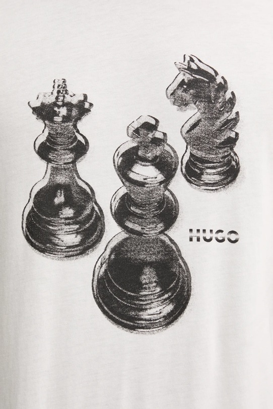 Бавовняна футболка HUGO 50532918 бежевий