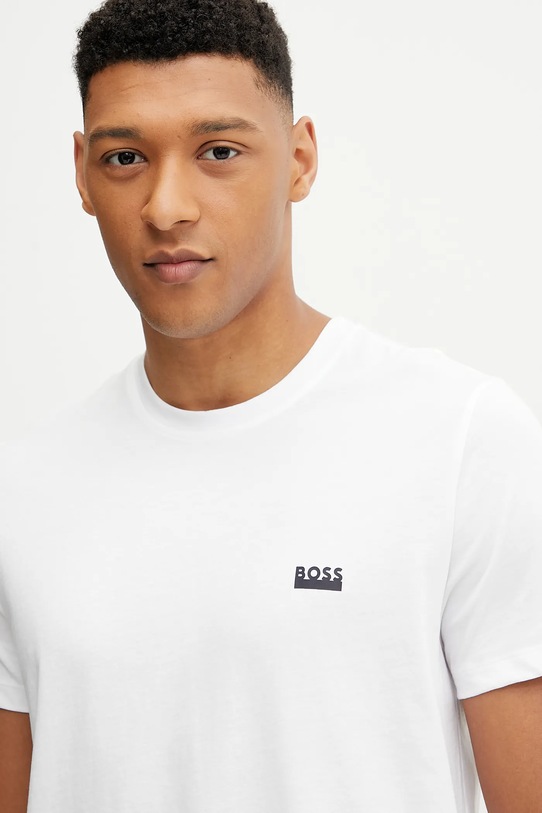 Bombažna kratka majica BOSS T-ShirtRN 365 bela 50531401
