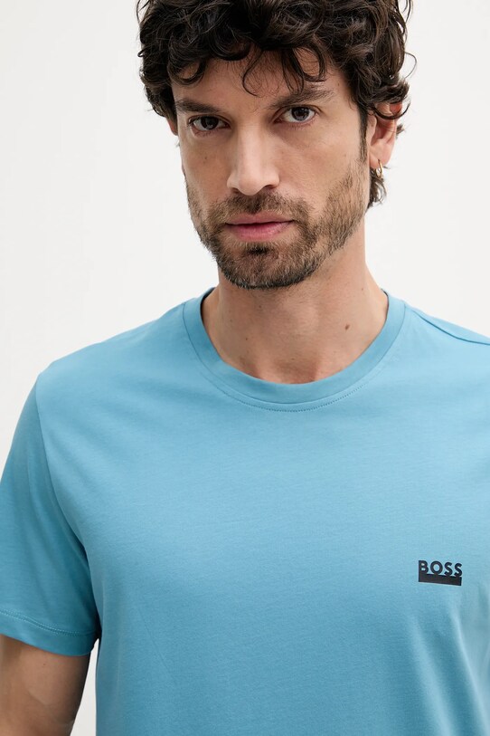 Odzież BOSS t-shirt bawełniany 50531401 turkusowy