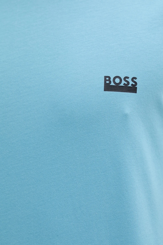 Βαμβακερό μπλουζάκι BOSS τιρκουάζ 50531401
