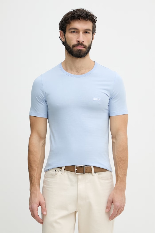 Odzież BOSS t-shirt męski bawełniany TShirtRN 3P Classic 3-pack 50532468 biały