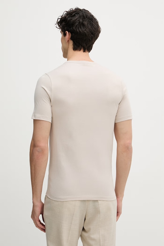Odzież BOSS t-shirt męski bawełniany TShirtRN 3P Classic 3-pack 50532468 beżowy