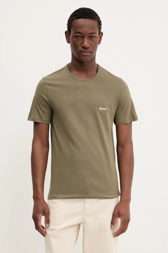 BOSS tricou din bumbac 3-pack 50532468 verde SS25