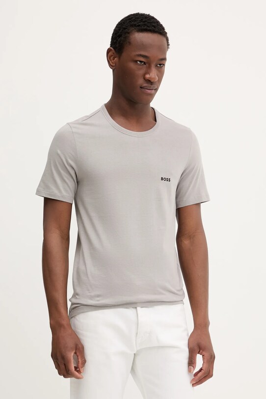 BOSS tricou din bumbac 3-pack 50532468 gri SS25