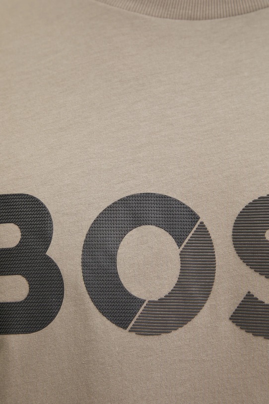 Bombažna kratka majica BOSS Green 50530990 bež