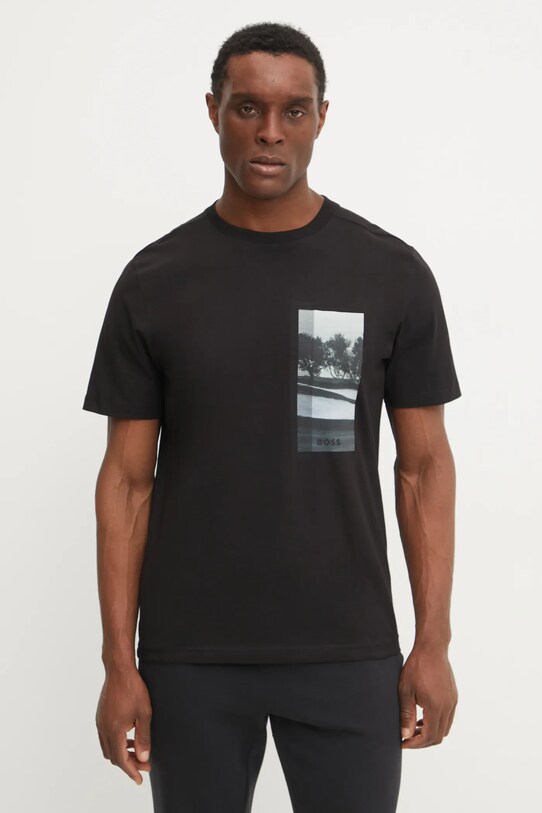 BOSS Green tricou print negru 50533233
