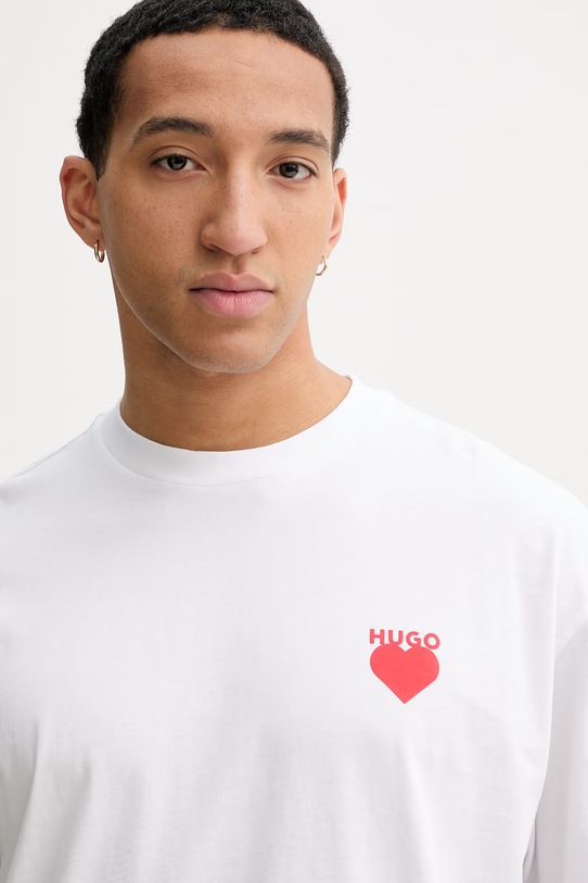 HUGO t-shirt bawełniany biały 50530557