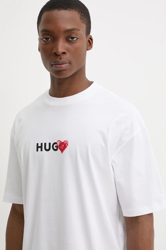 Бавовняна футболка HUGO Dewdam білий 50530557