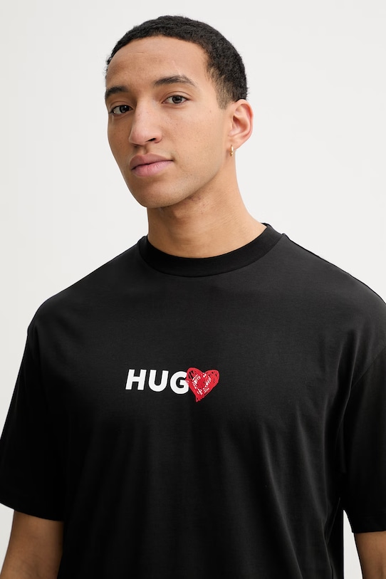 HUGO t-shirt bawełniany czarny 50530557