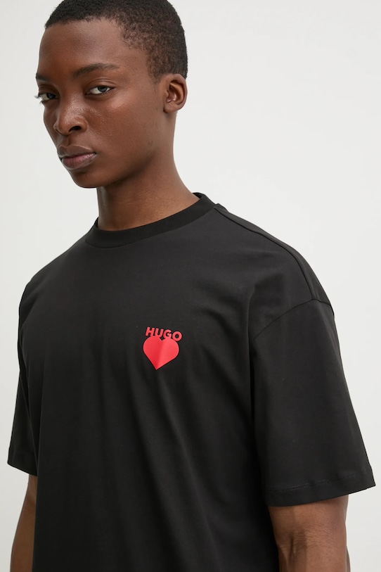 HUGO t-shirt bawełniany czarny 50530557