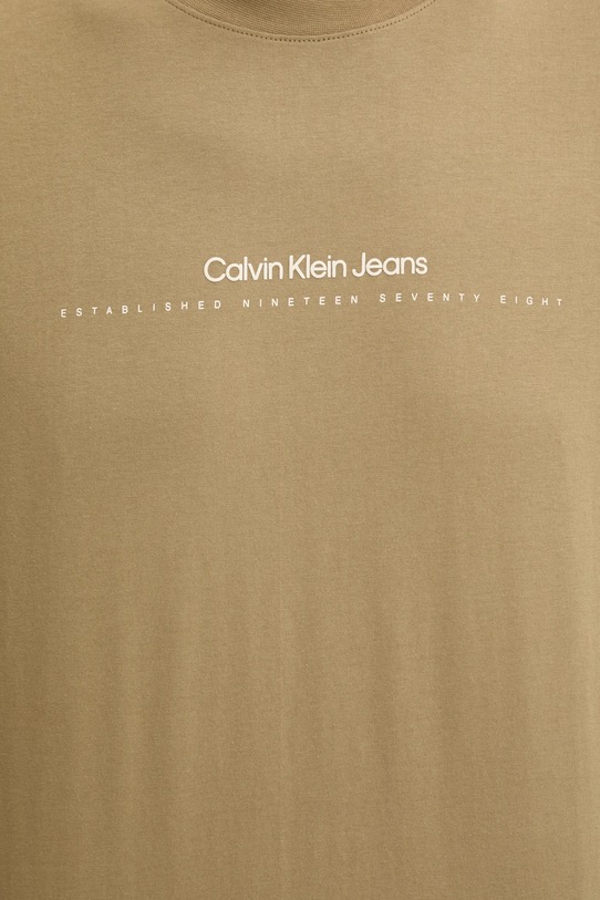 Bavlněné tričko Calvin Klein Jeans J30J327075 zelená