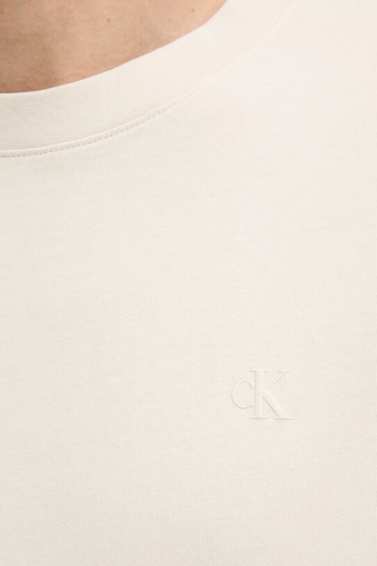 Хлопковая футболка Calvin Klein Jeans J30J327078 бежевый