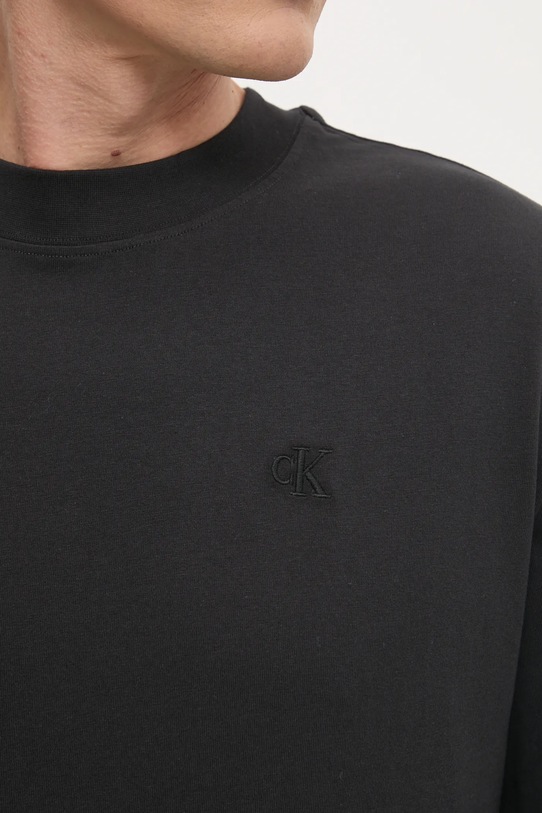 Bavlnené tričko s dlhým rukávom Calvin Klein Jeans J30J327083 čierna