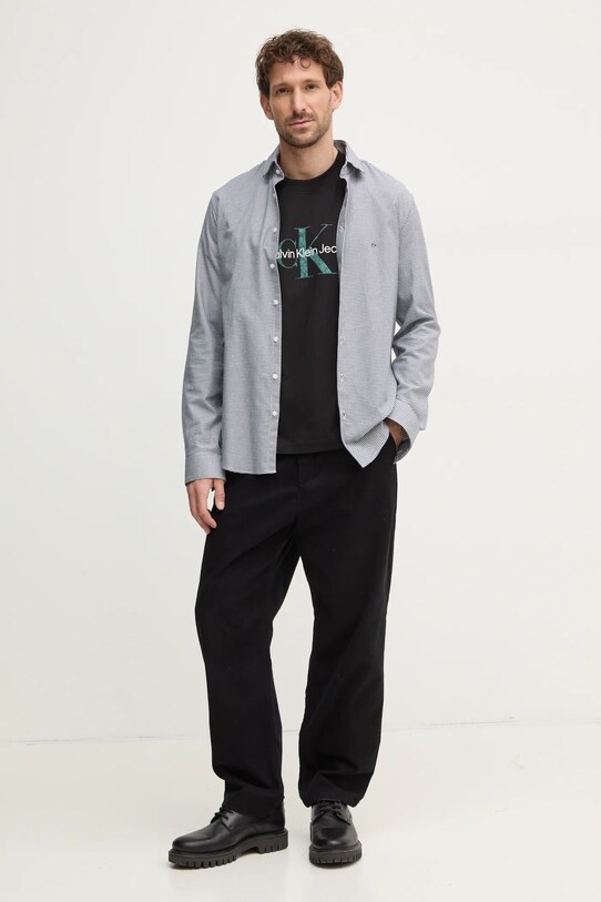 Хлопковая футболка Calvin Klein Jeans J30J327086 чёрный SS25