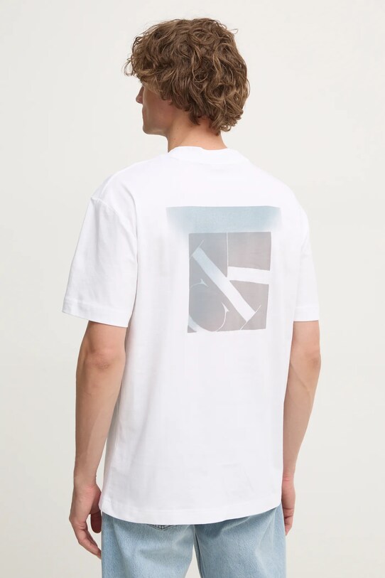 Calvin Klein Jeans tricou din bumbac uni alb J30J327089