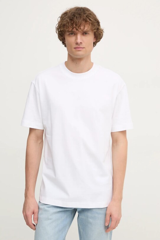 Calvin Klein Jeans tricou din bumbac J30J327089 alb SS25