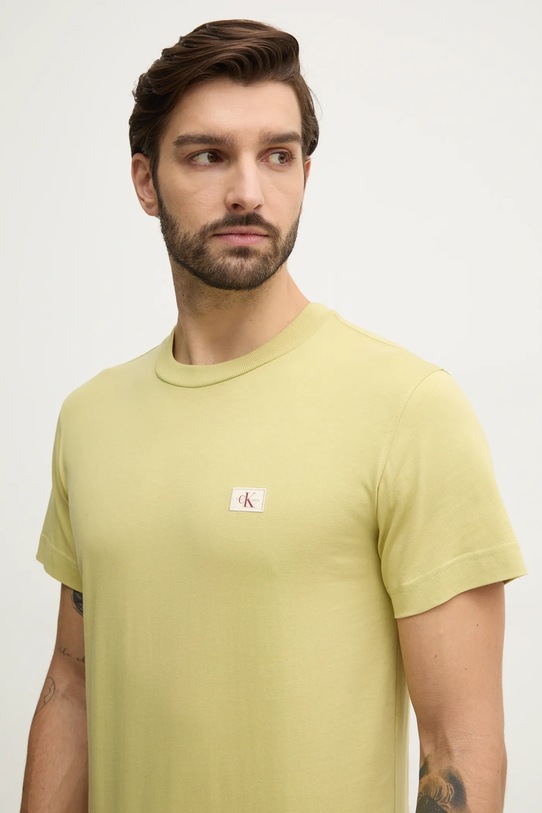 Calvin Klein Jeans tricou uni galben J30J327100