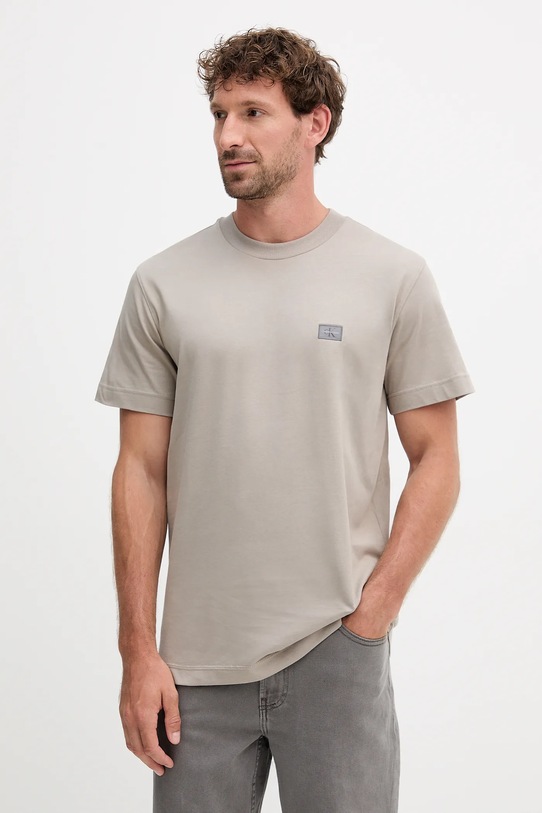 Calvin Klein Jeans t-shirt bawełna beżowy J30J327100