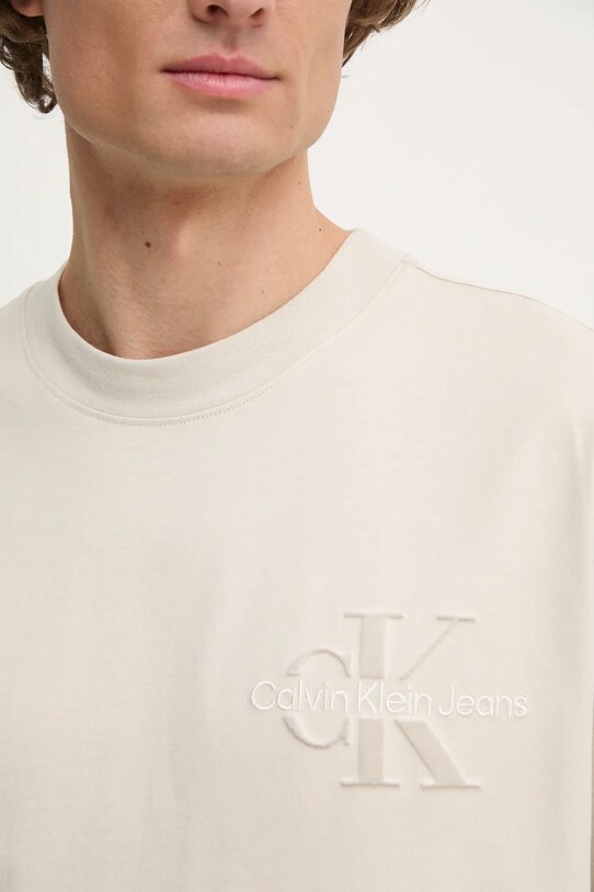 Calvin Klein Jeans tricou din bumbac J30J327107 bej